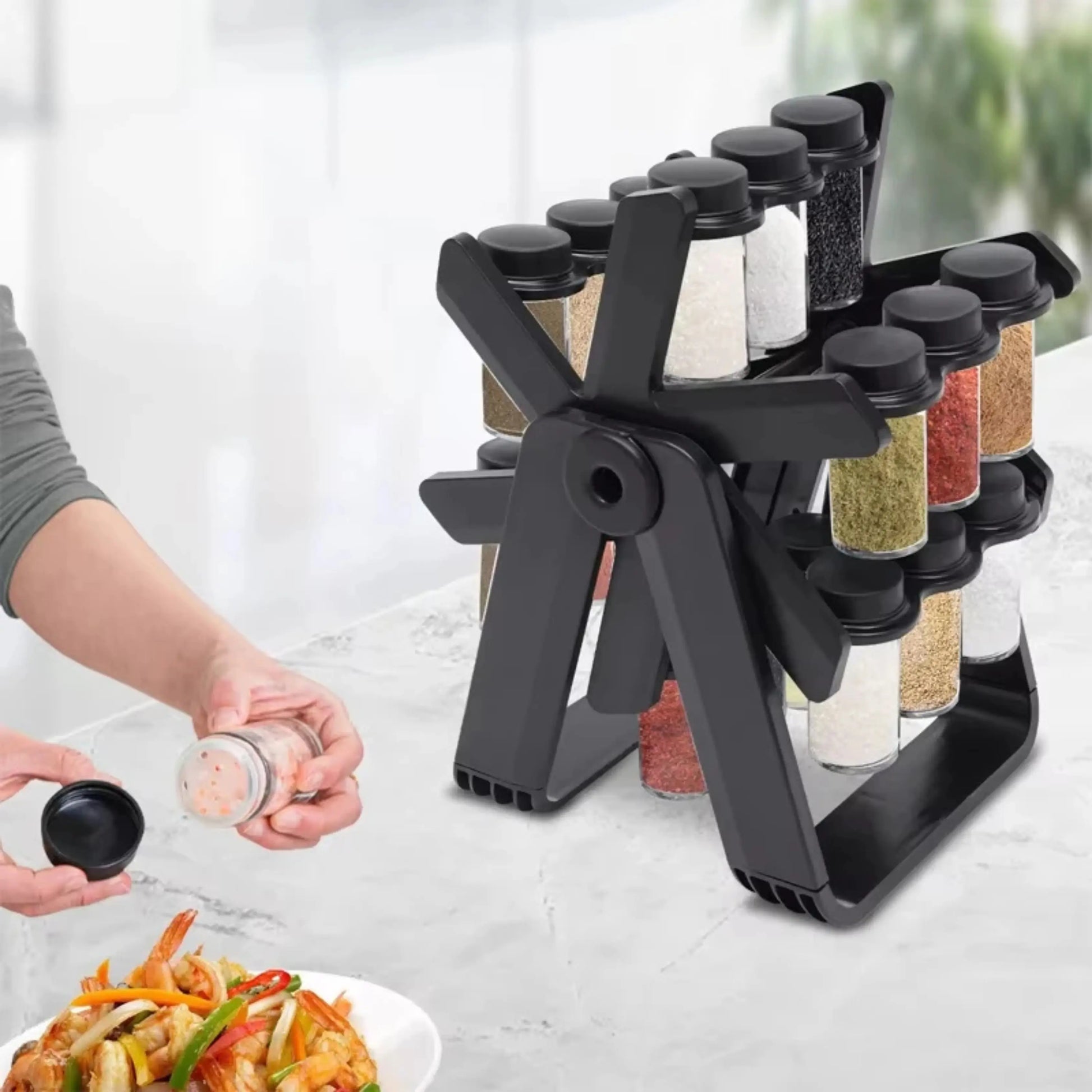 Porte Epices Rotatif 18 Pots